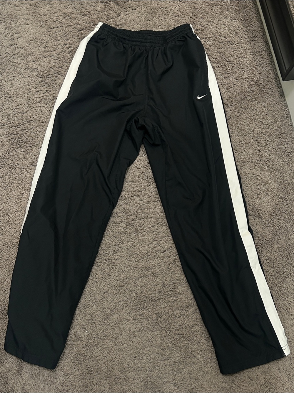 Nike Black Track Pants with White Side Panels